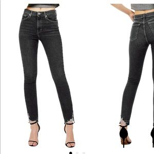 Topshop Jamie Hight waist skinny washed black